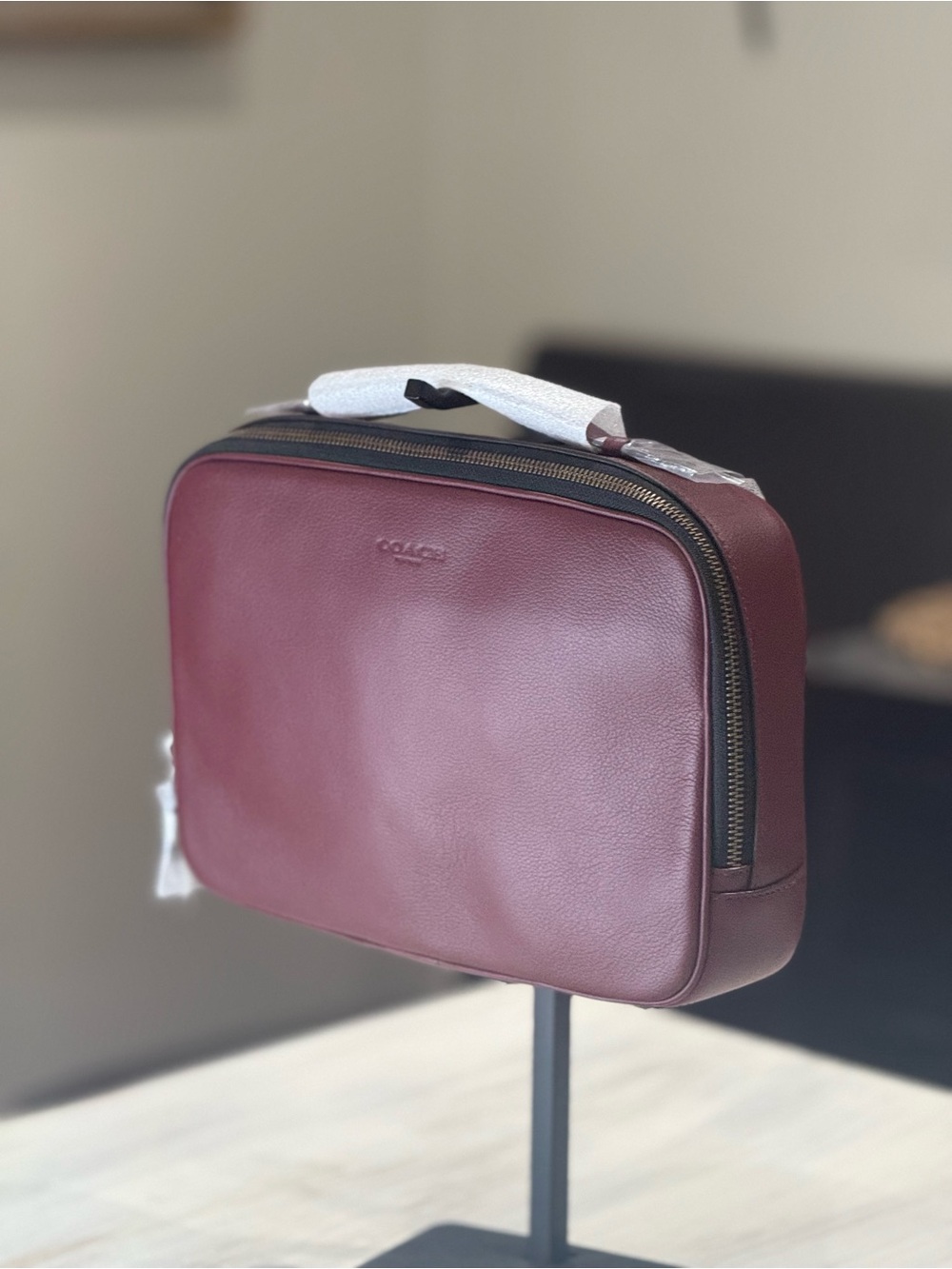 Coach Men's Toiletry Bag - Burgundy